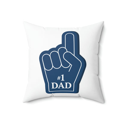 Spun Polyester Square Pillow Case "Number One Dad on White”