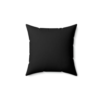 Spun Polyester Square Pillow Case ”Roof on Black”