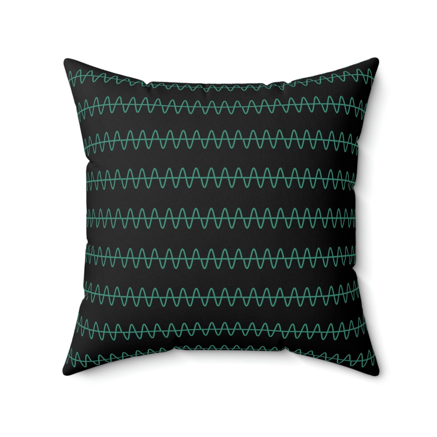Spun Polyester Square Pillow Case “Snake Line 2.0 on Black”