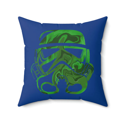 Spun Polyester Square Pillow Case ”Storm Trooper 5 on Dark Blue”