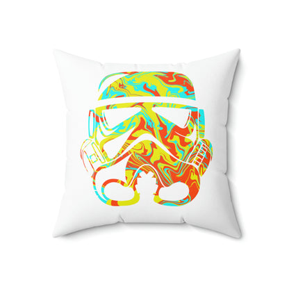 Spun Polyester Square Pillow Case ”Storm Trooper 2 on White”