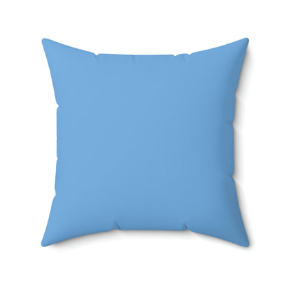 Spun Polyester Square Pillow Case “Moth White on Light Blue”