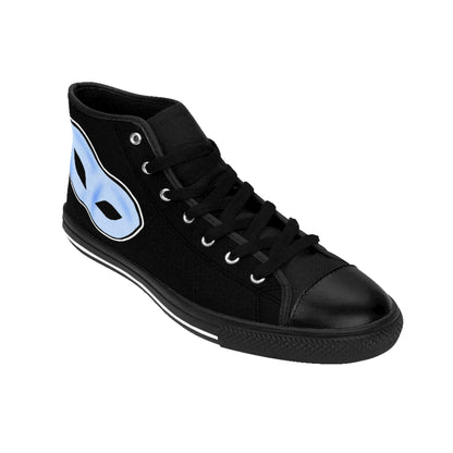 Women's High-top Sneakers  "White Mask on Black"