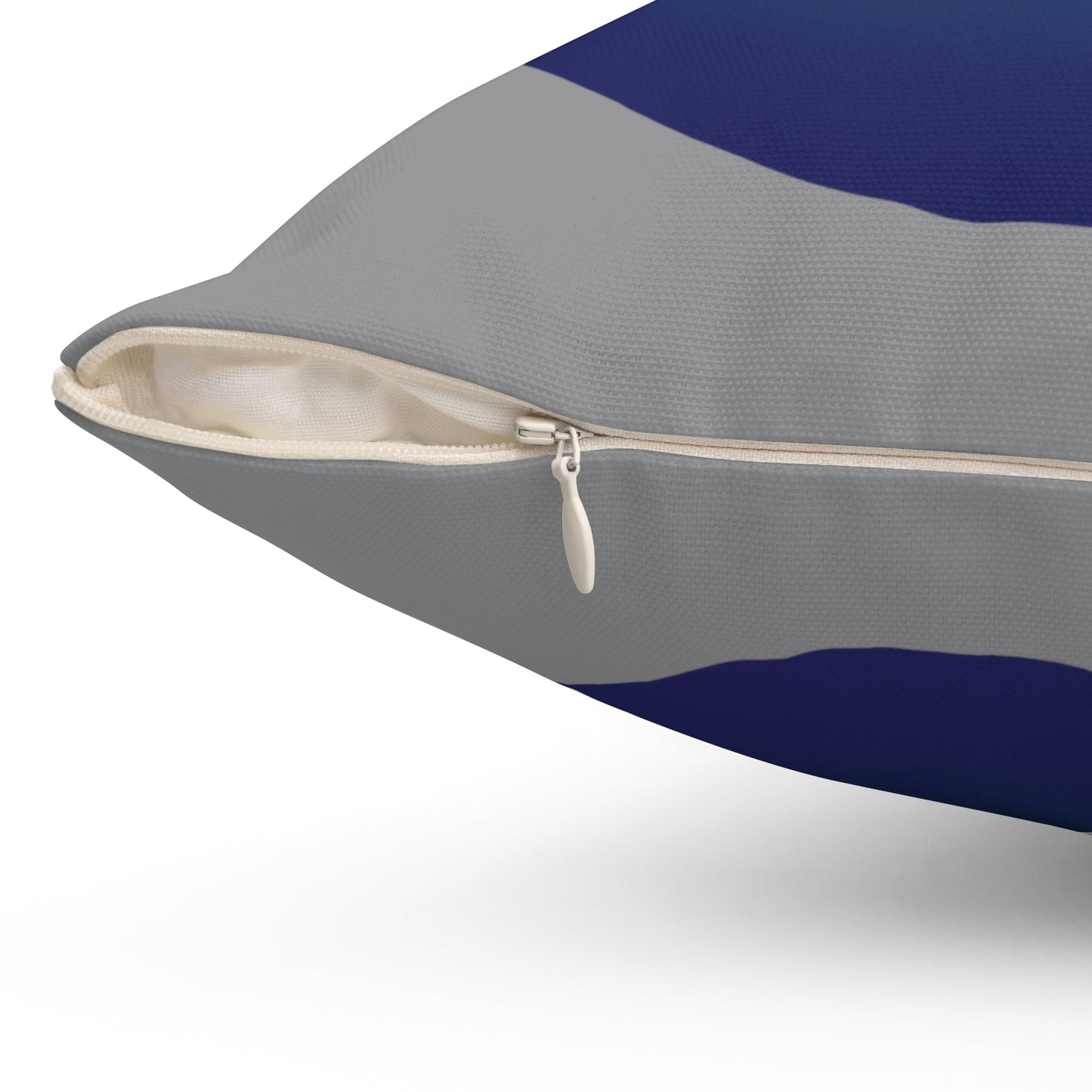 Spun Polyester Square Pillow Case ”Wave on Gray”