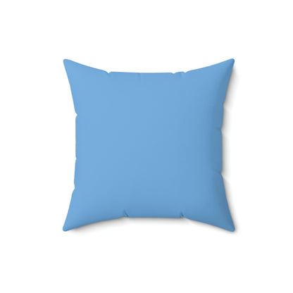 Spun Polyester Square Pillow Case "Super Mom on Light Blue”