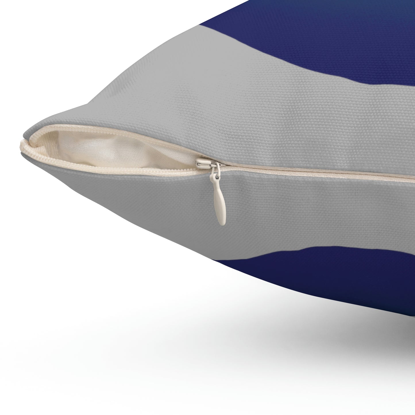 Spun Polyester Square Pillow Case ”Wave on Light Gray”
