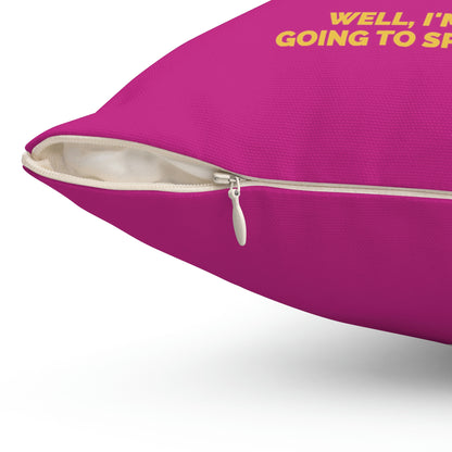 Spun Polyester Square Pillow Case "Butter Humor on Pink”
