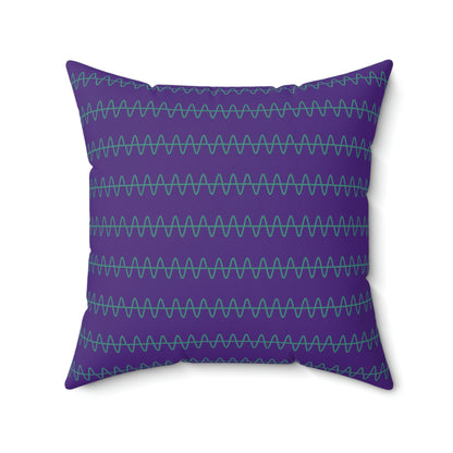 Spun Polyester Square Pillow Case “Snake Line 2.0 on Purple”