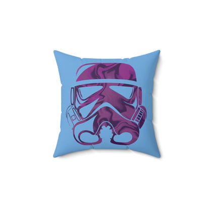 Spun Polyester Square Pillow Case ”Storm Trooper 4 on Light Blue”