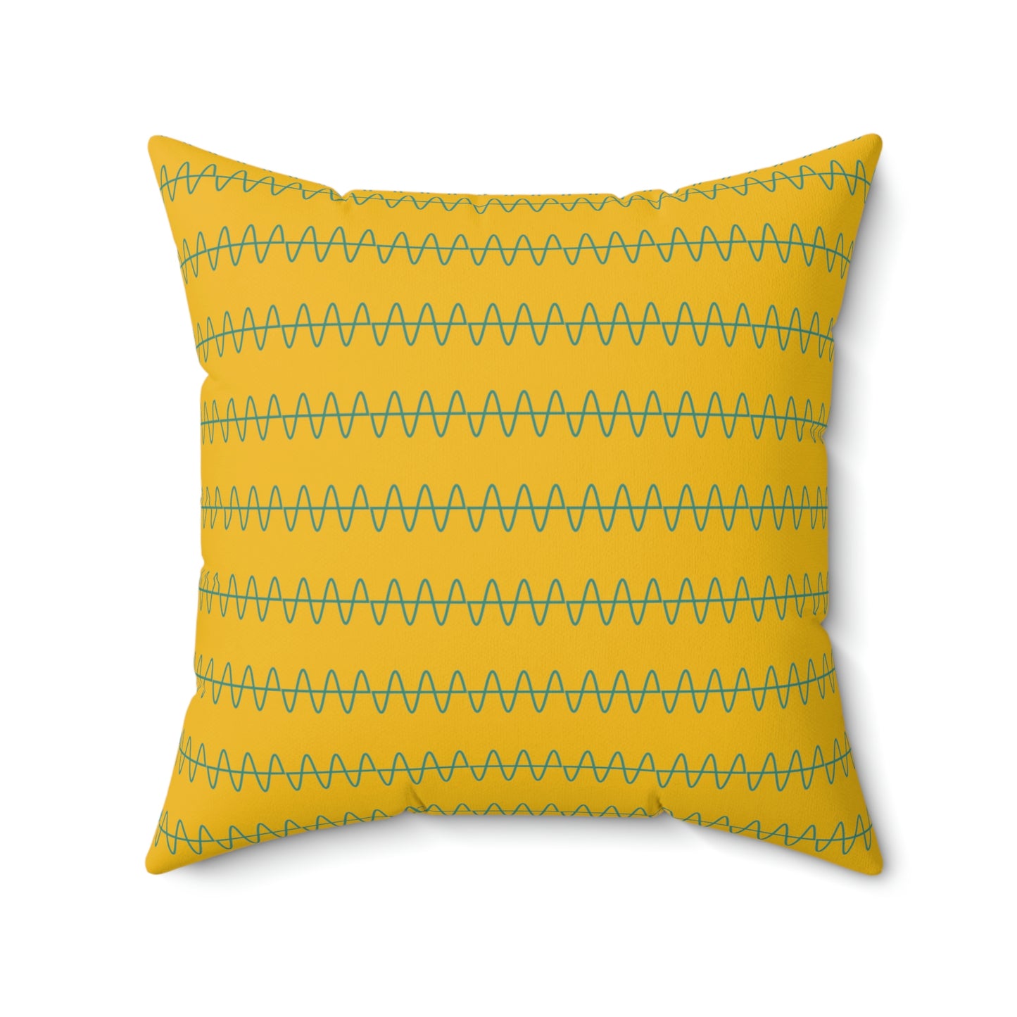 Spun Polyester Square Pillow Case “Snake Line 2.0 on Yellow”
