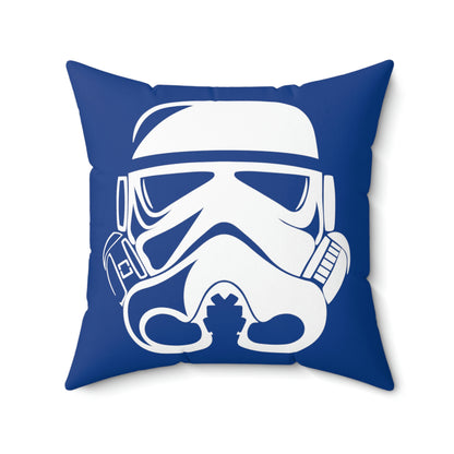 Spun Polyester Square Pillow Case “Storm Trooper White on Dark Blue”
