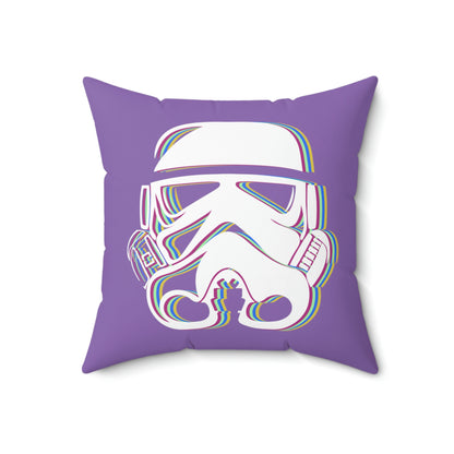 Spun Polyester Square Pillow Case ”Storm Trooper 16 on Light Purple”