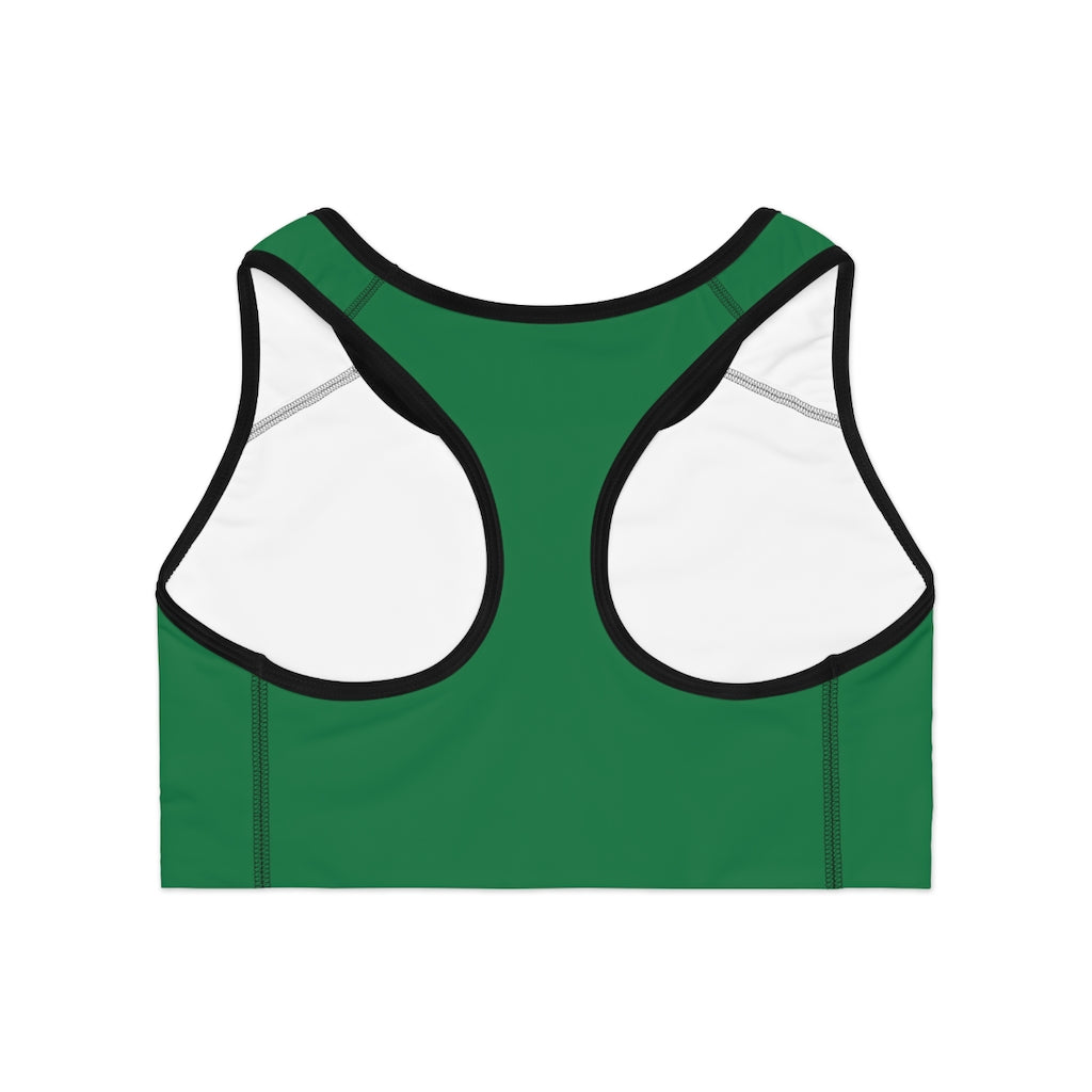 Sports Bra “White Mask on Green”