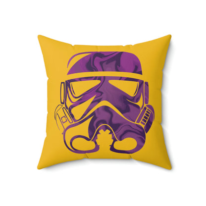 Spun Polyester Square Pillow Case ”Storm Trooper 4 on Yellow”