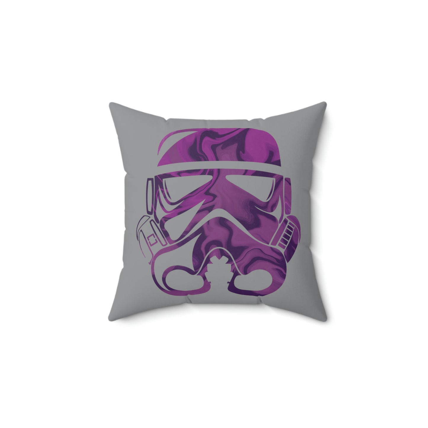 Spun Polyester Square Pillow Case ”Storm Trooper 4 on Gray”