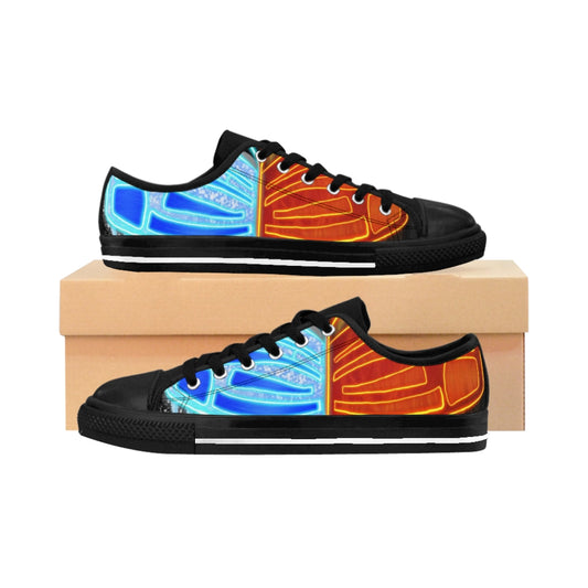 Low Top Women's Sneakers  "Fire and Ice Butterfly"