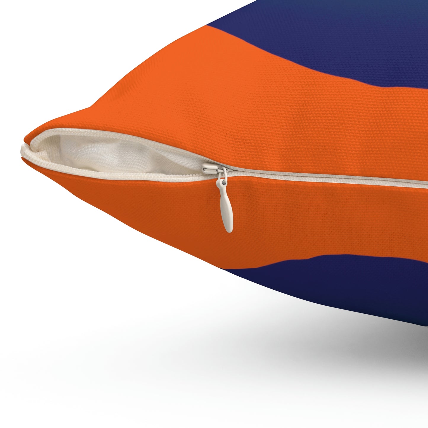 Spun Polyester Square Pillow Case ”Wave on Orange”