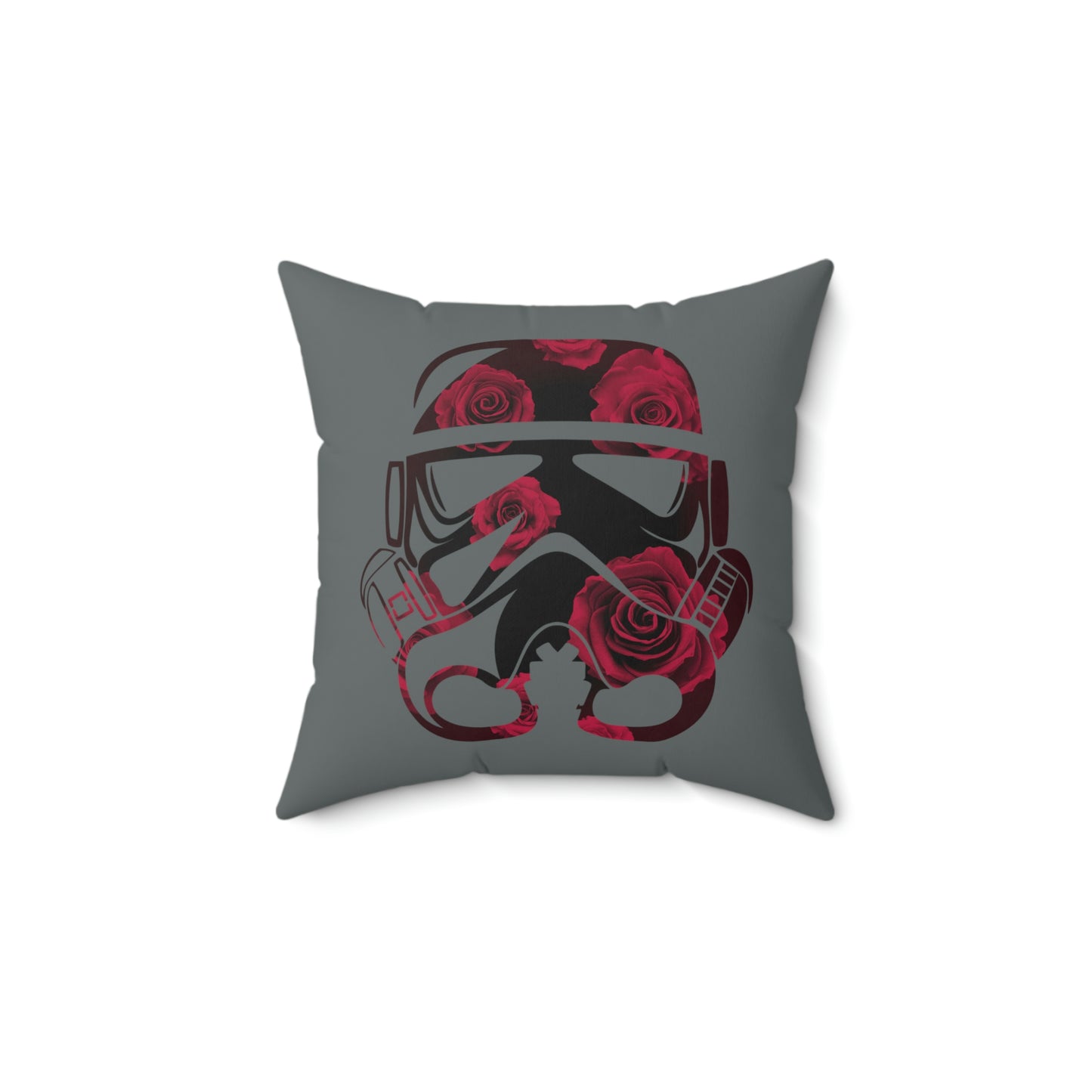 Spun Polyester Square Pillow Case ”Storm Trooper 15 on Dark Gray”