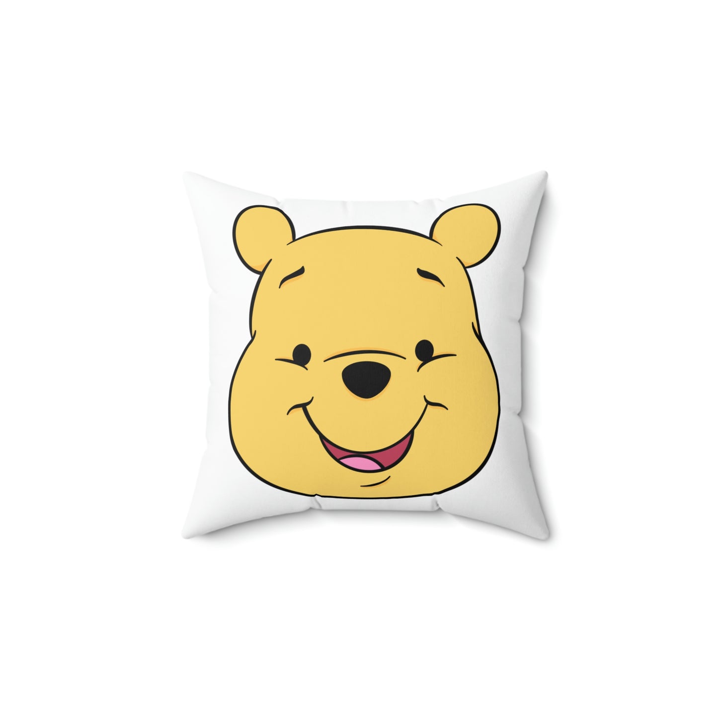 Spun Polyester Square Pillow Case “Pooh on White”