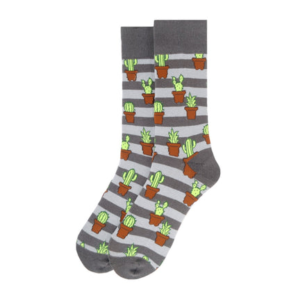 MashasCorner.com   Men's Cactus Novelty Socks  Add some fun to your outfit with our Novelty Socks. These socks are perfect for when you have to maintain being a professional but still have that burning desire to be fun & silly! These socks are super soft & comfy.  70% Cotton, 25% Polyester, 5% spandex Sock size: 10-13 Shoe size: 6-12.5 Machine wash, tumble dry low Imported