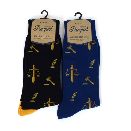 MashasCorner.com   Men's Law & Order Justice Themed Premium Collection Novelty Socks  Who said that socks have to be boring? Colorful, novelty or funny socks is the way to go. That’s why we have a wide range of different colors and design for the different passions and interest. They could be your perfect gift choices for all occasions.  70% Cotton, 25% Polyester, 5% spandex Our Finest Socks: Made from top quality material Sock size: 10-13 Shoe size: 6-12.5 Machine wash, tumble dry low Imported