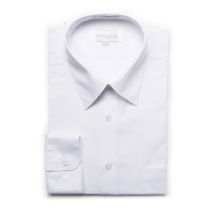 Marquis Solid Classic Fit Long Sleeve Dress Shirt 2XL 3XL 4XL 5XL 6XL 18.5 19.5 20.5 22.0 24.0