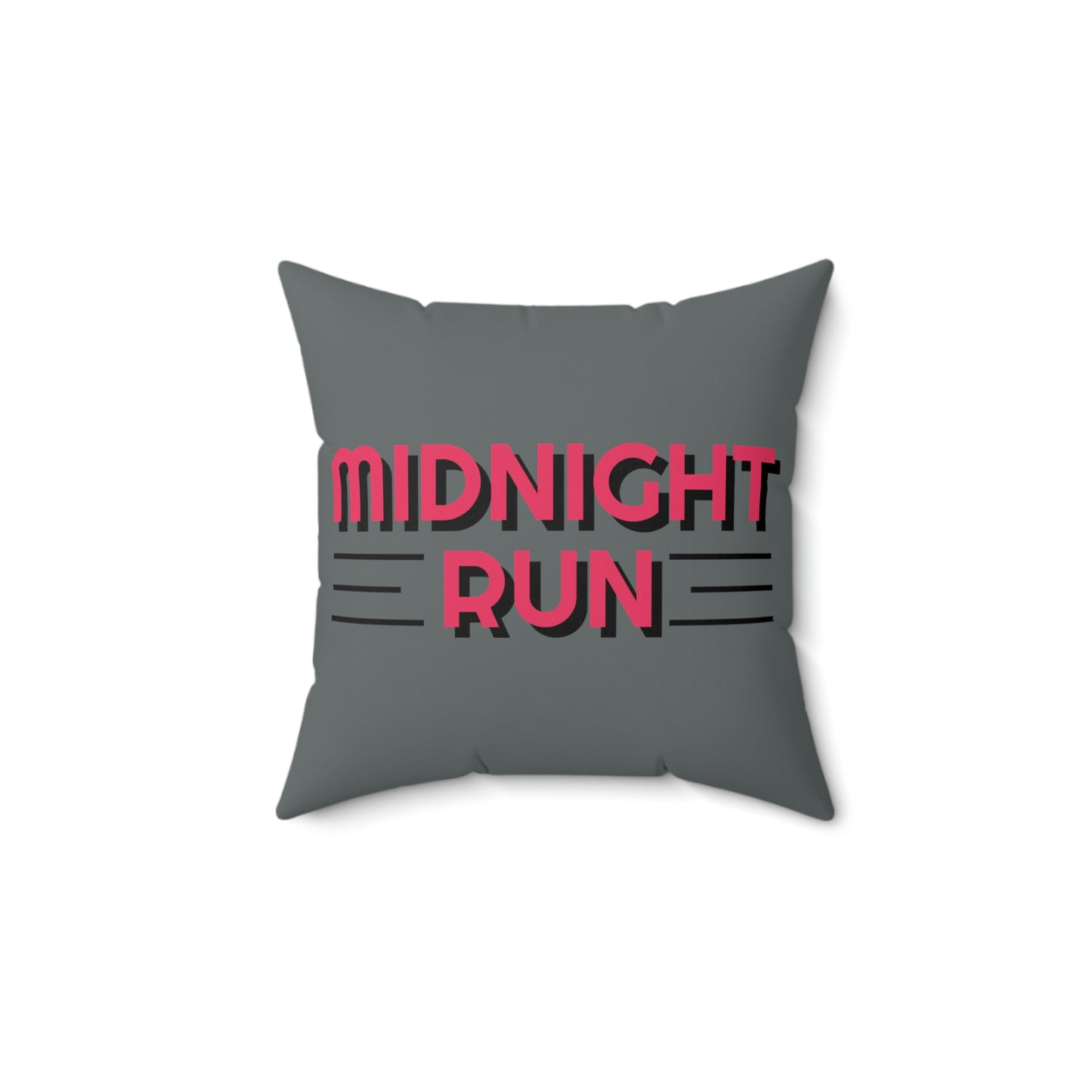 Spun Polyester Square Pillow Case "Midnight Run on Dark Gray”
