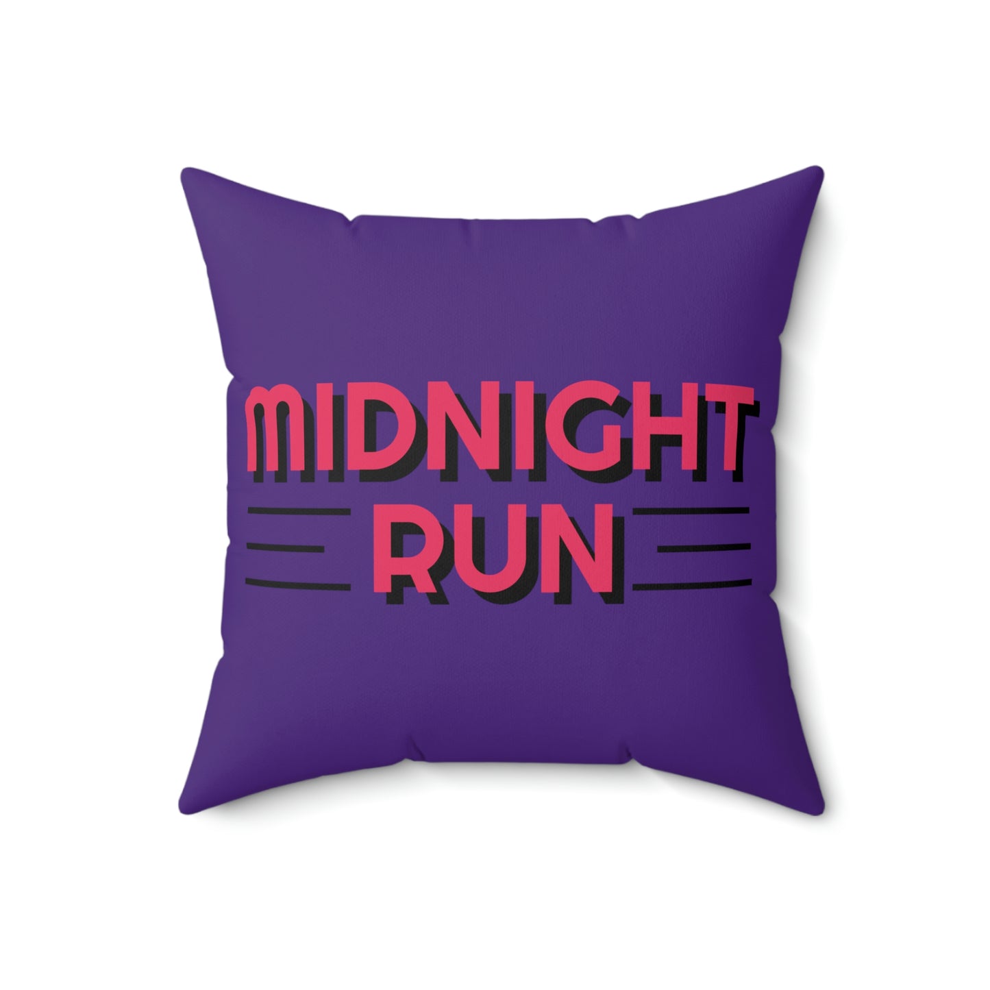 Spun Polyester Square Pillow Case "Midnight Run on Purple”