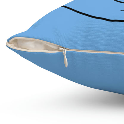 Spun Polyester Square Pillow Case “Pooh Line on Light Blue”