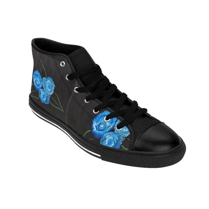 Women's High-top Sneakers  "Blue Carnations"