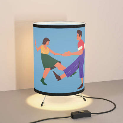 Tripod Lamp with High-Res Printed Shade, US\CA plug “Dancing Couple”