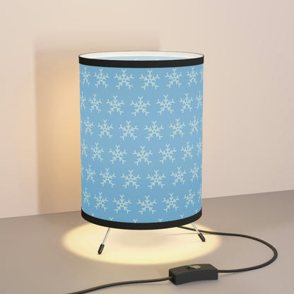 Tripod Lamp with High-Res Printed Shade, US\CA plug “Snowflakes”