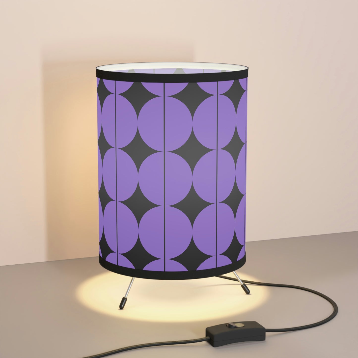 Tripod Lamp with High-Res Printed Shade, US\CA plug “Semicircle”