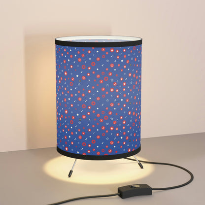 Tripod Lamp with High-Res Printed Shade, US\CA plug “Stars and Checks”