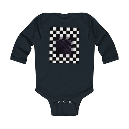 Infant Long Sleeve Bodysuit  "Black and White Abyss”