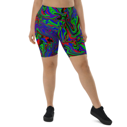 Biker Shorts  "Psycho Fluid" design