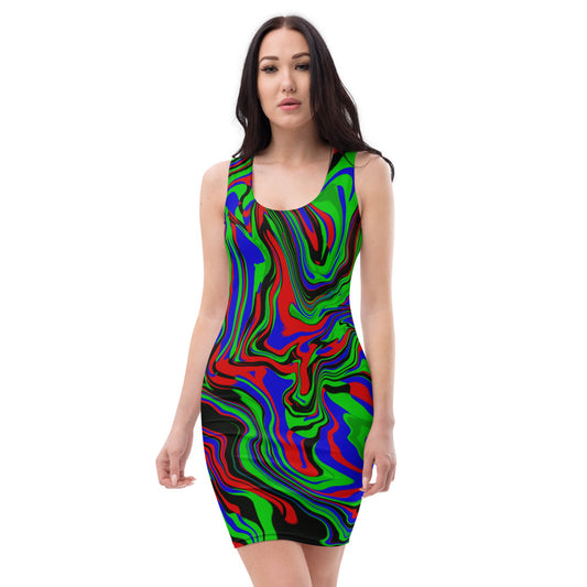 Sublimation Cut & Sew Dress  "Psycho Fluid" design