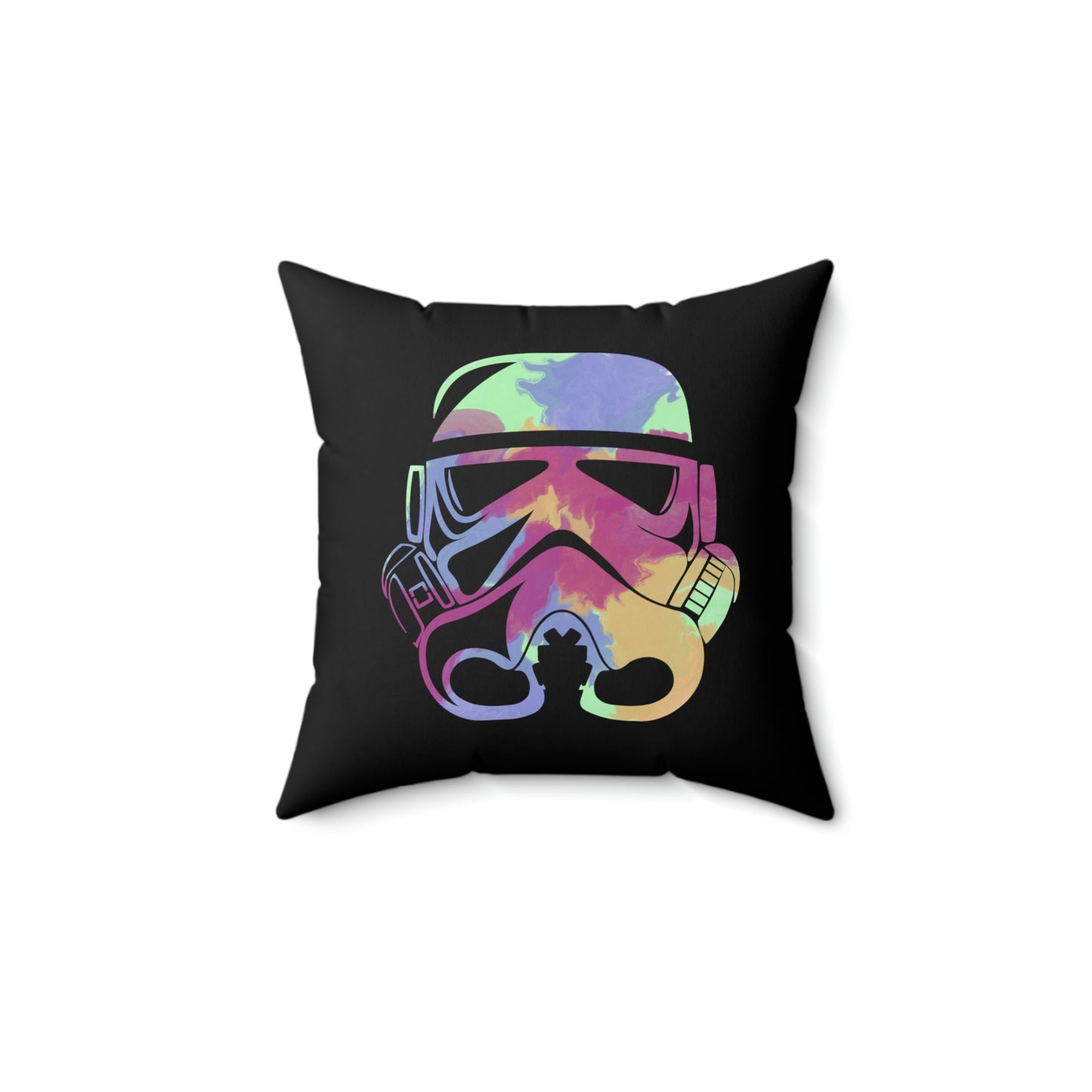 Spun Polyester Square Pillow Case ”Storm Trooper 6 on Black”