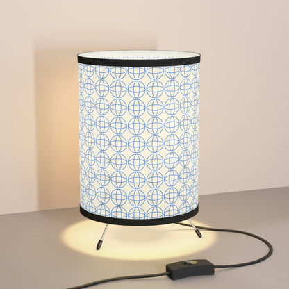 Tripod Lamp with High-Res Printed Shade, US\CA plug “Blue Globe”