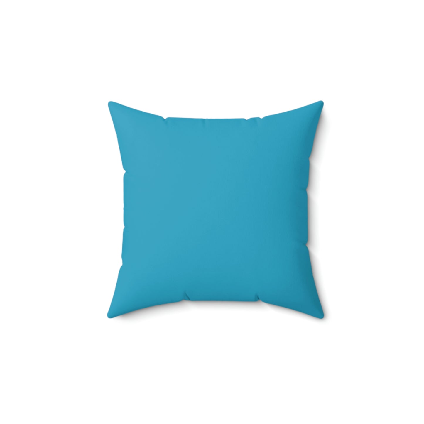 Spun Polyester Square Pillow Case “Storm Trooper White on Turquoise”