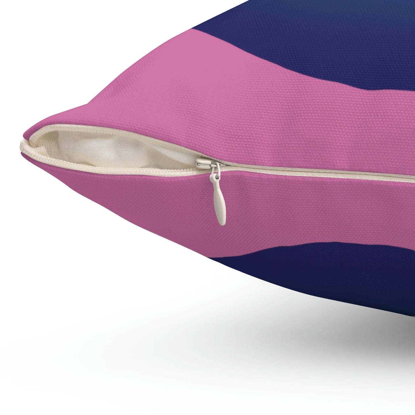 Spun Polyester Square Pillow Case ”Wave on Light Pink”