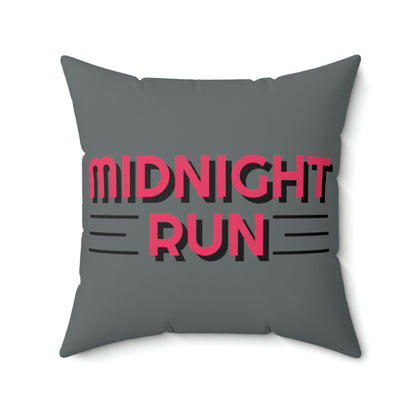 Spun Polyester Square Pillow Case "Midnight Run on Dark Gray”
