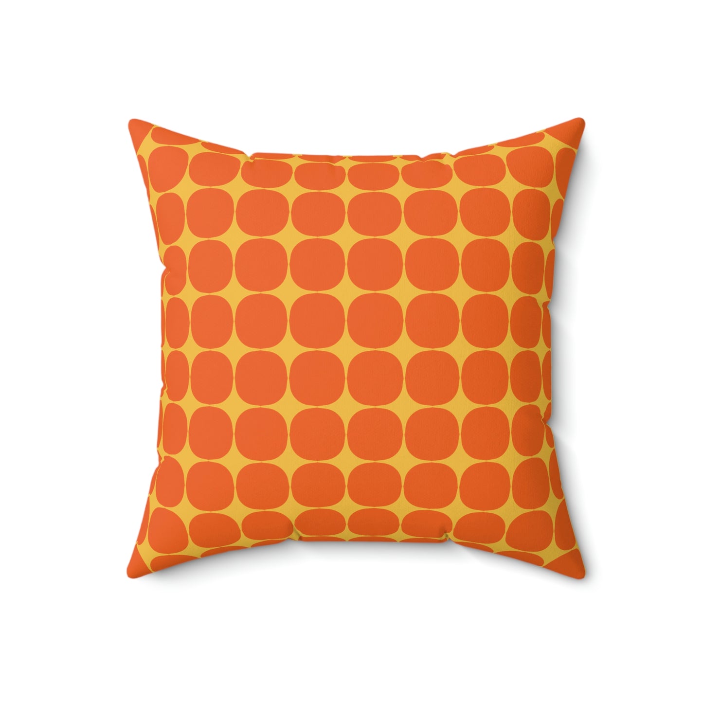 Spun Polyester Square Pillow Case “Rhombus Star on Orange”