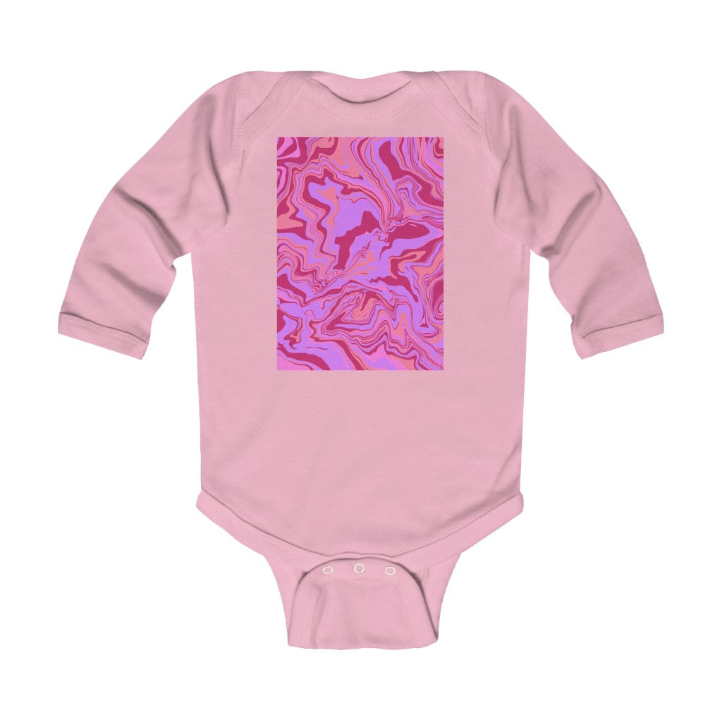 Infant Long Sleeve Bodysuit “Bubblegum Fluid”