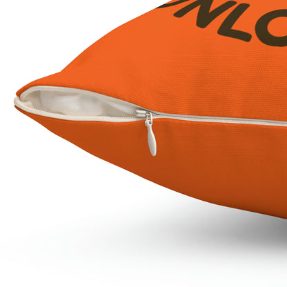 Spun Polyester Square Pillow Case "Dad Level Unlocked on Orange”