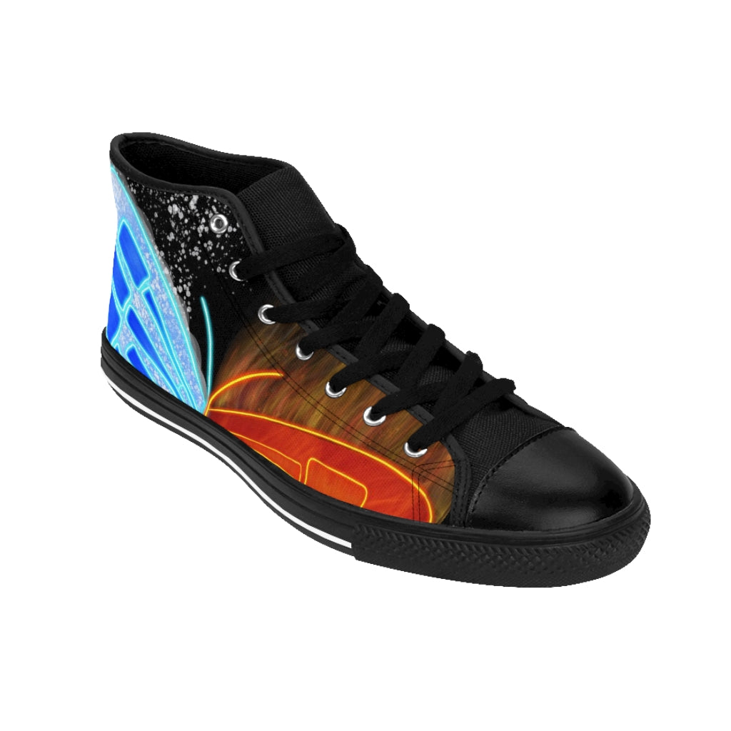 Men's High-top Sneakers  "Fire and Ice Butterfly"