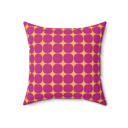 Polyester Square Pillow Case “Rhombus Star on Pink”