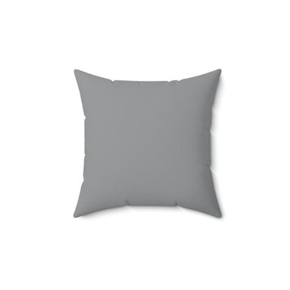 Spun Polyester Square Pillow Case ”Roof on Gray”