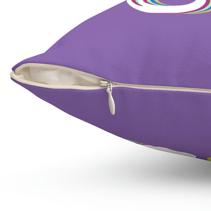 Spun Polyester Square Pillow Case ”Storm Trooper 16 on Light Purple”