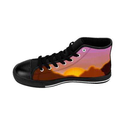 Men's High-top Sneakers  "Blue Mountain Sunset"